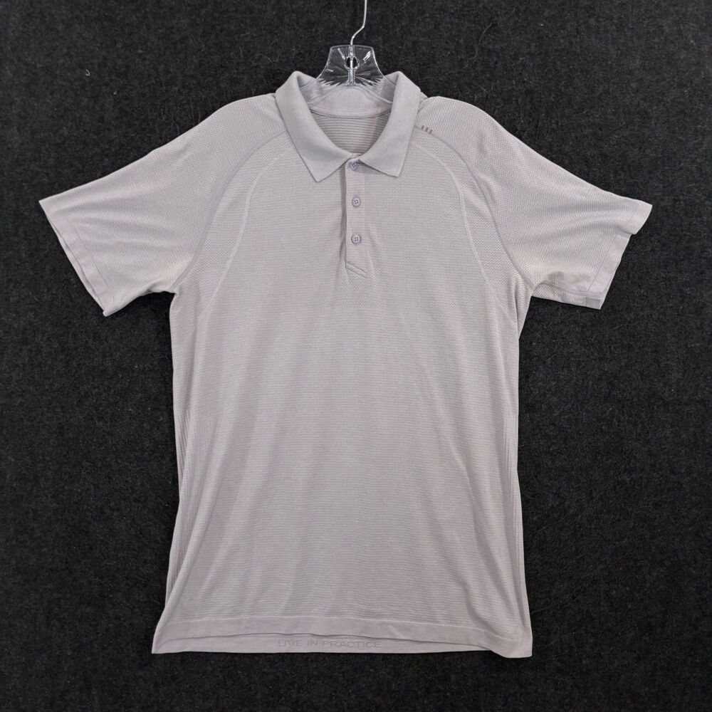 Lululemon Metal Vent Tech Polo Shirt Men's Medium Gray Golf Training Performance